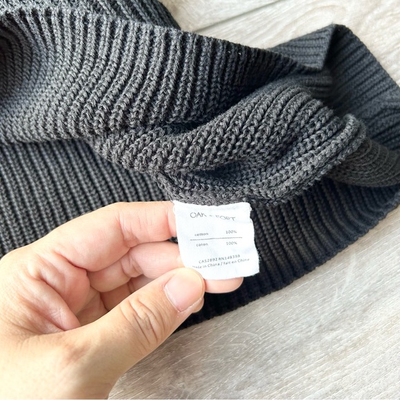 Oak+Fort Black Rib Knit Draped Sweater - Picture 9 of 12